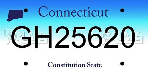 GH25620 Connecticut License Plate
