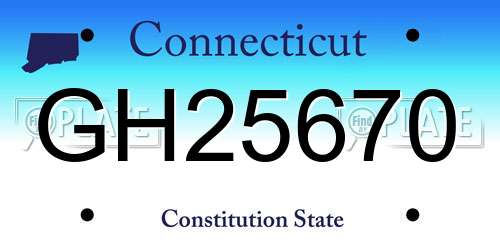 GH25670 Connecticut License Plate