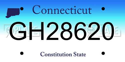 GH28620 Connecticut License Plate