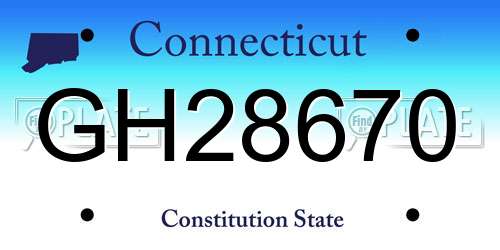 GH28670 Connecticut License Plate