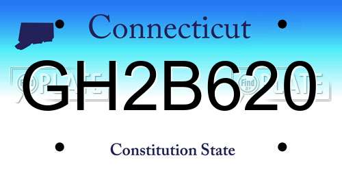 GH2B620 Connecticut License Plate