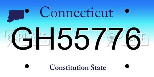 GH55776 Connecticut License Plate