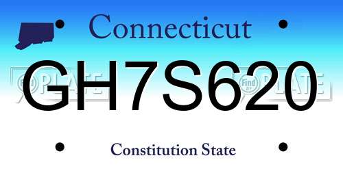 GH7S620 Connecticut License Plate