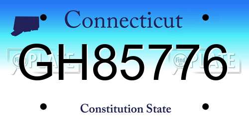 GH85776 Connecticut License Plate
