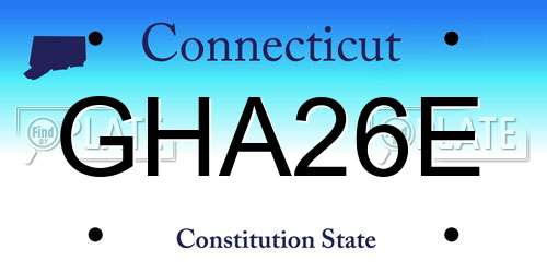 GHA26E Connecticut License Plate