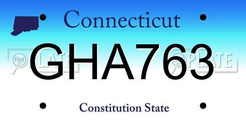 GHA763 Connecticut License Plate