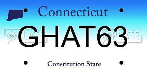 GHAT63 Connecticut License Plate