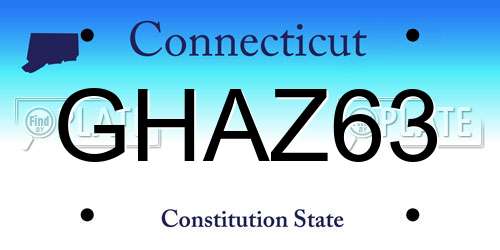 GHAZ63 Connecticut License Plate