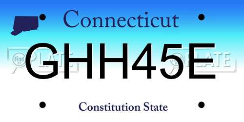 GHH45E Connecticut License Plate