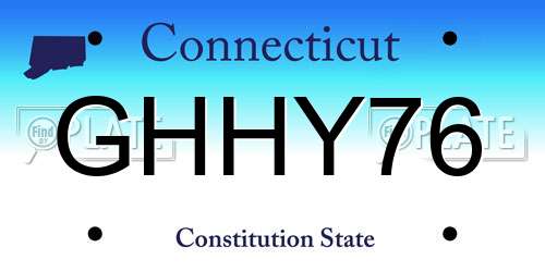 GHHY76 Connecticut License Plate