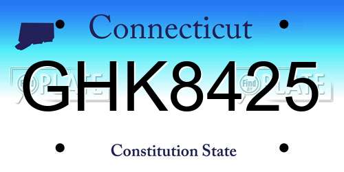 GHK8425 Connecticut License Plate