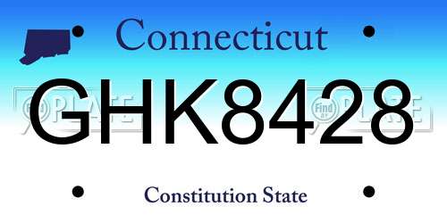 GHK8428 Connecticut License Plate