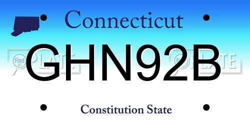 GHN92B Connecticut License Plate