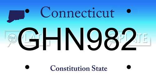GHN982 Connecticut License Plate