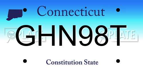 GHN98T Connecticut License Plate