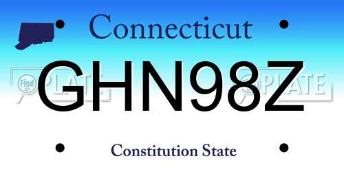 GHN98Z Connecticut License Plate