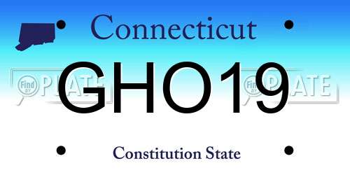 GHO19 Connecticut License Plate