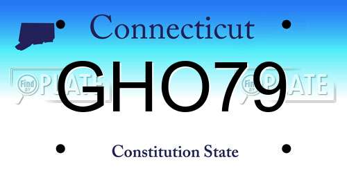 GHO79 Connecticut License Plate