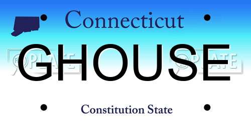GHOUSE Connecticut License Plate