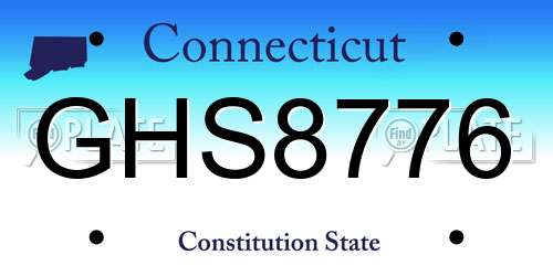 GHS8776 Connecticut License Plate