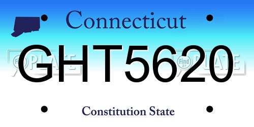 GHT5620 Connecticut License Plate