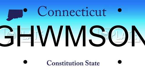 GHWMSON Connecticut License Plate