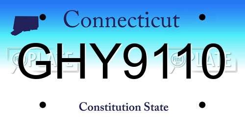GHY9110 Connecticut License Plate