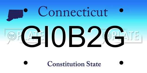 GI0B2G Connecticut License Plate