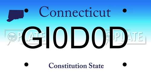 GI0D0D Connecticut License Plate