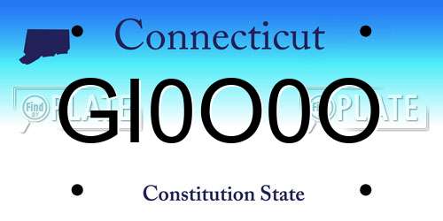 GI0O0O Connecticut License Plate