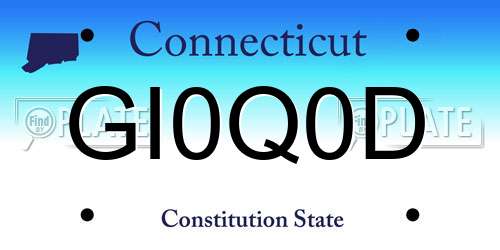 GI0Q0D Connecticut License Plate
