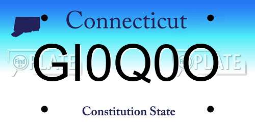 GI0Q0O Connecticut License Plate