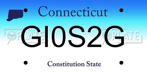 GI0S2G Connecticut License Plate