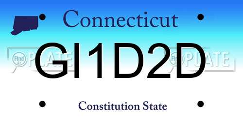 GI1D2D Connecticut License Plate
