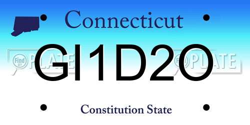 GI1D2O Connecticut License Plate