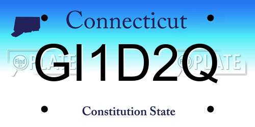 GI1D2Q Connecticut License Plate