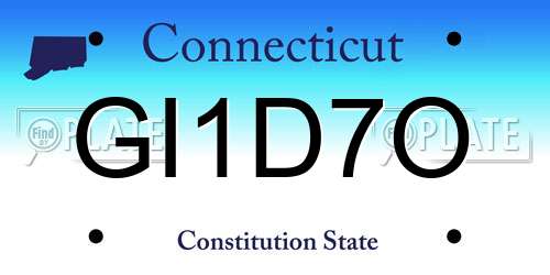 GI1D7O Connecticut License Plate