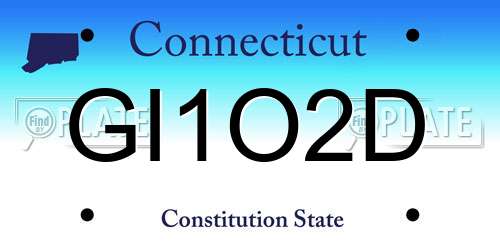 GI1O2D Connecticut License Plate