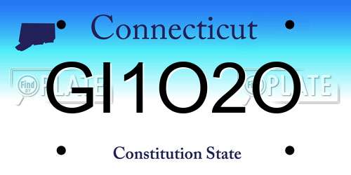 GI1O2O Connecticut License Plate
