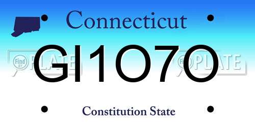 GI1O7O Connecticut License Plate