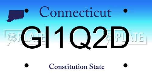 GI1Q2D Connecticut License Plate