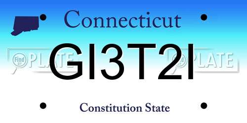 GI3T2I Connecticut License Plate