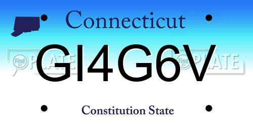GI4G6V Connecticut License Plate