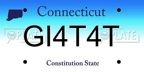 GI4T4T Connecticut License Plate