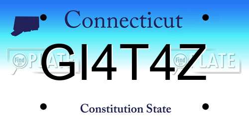 GI4T4Z Connecticut License Plate