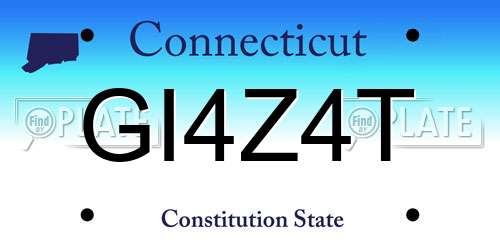 GI4Z4T Connecticut License Plate