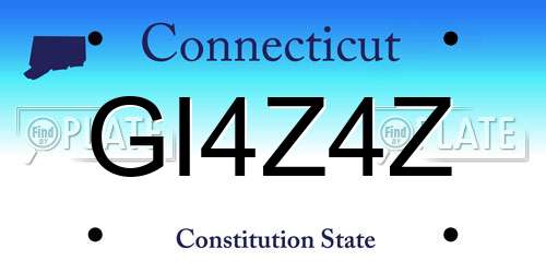 GI4Z4Z Connecticut License Plate