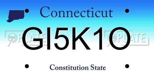 GI5K1O Connecticut License Plate