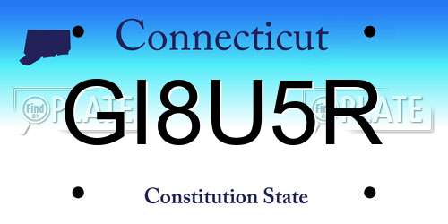 GI8U5R Connecticut License Plate