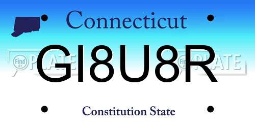 GI8U8R Connecticut License Plate
